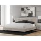 Ashley Zuraleus King Upholstered Platform Bed with Two Nightstands in Matte White, , large