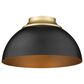 Golden Lighting Zoey Flush Mount in Black and Gold, , large