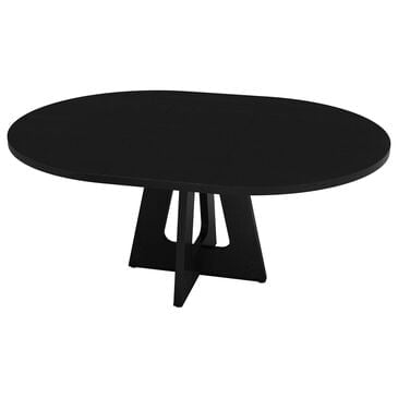 GARVEE 47" Round Dining Table with Extendable and Durable Metal Frame in Embossed Black - Table Only, , large