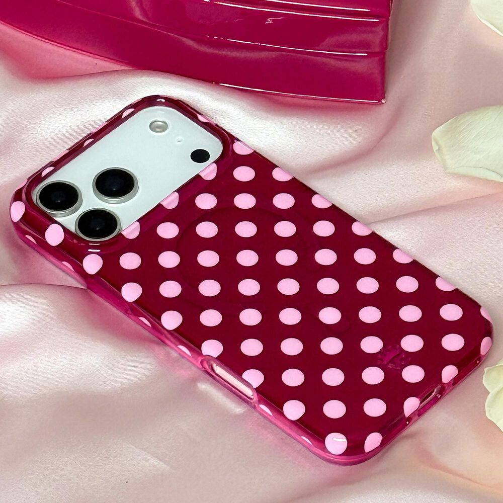 Velvet Caviar MagSafe Case for Apple iPhone 18 Pro Max/17 Pro Max in Raspberry Polka Dot, , large