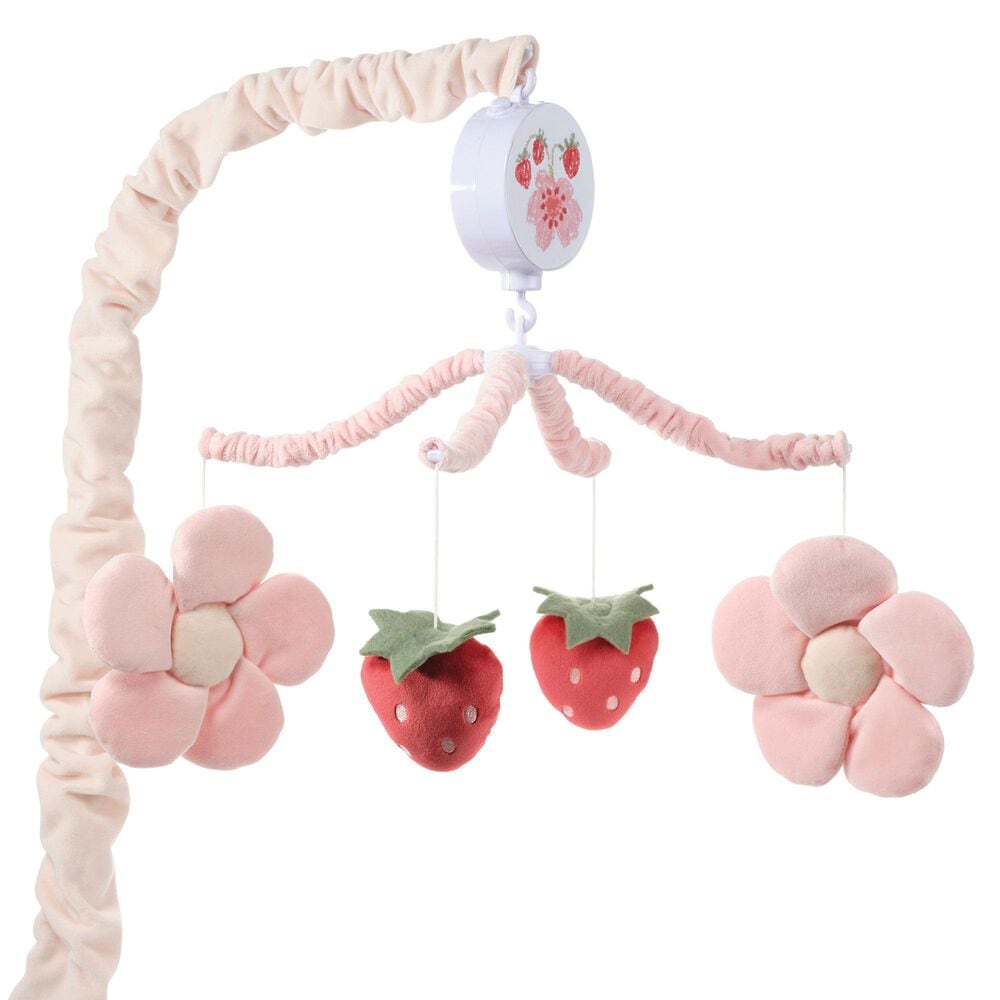 Lambs &amp; Ivy Flower Power Musical Baby Crib Mobile in Pink, , large