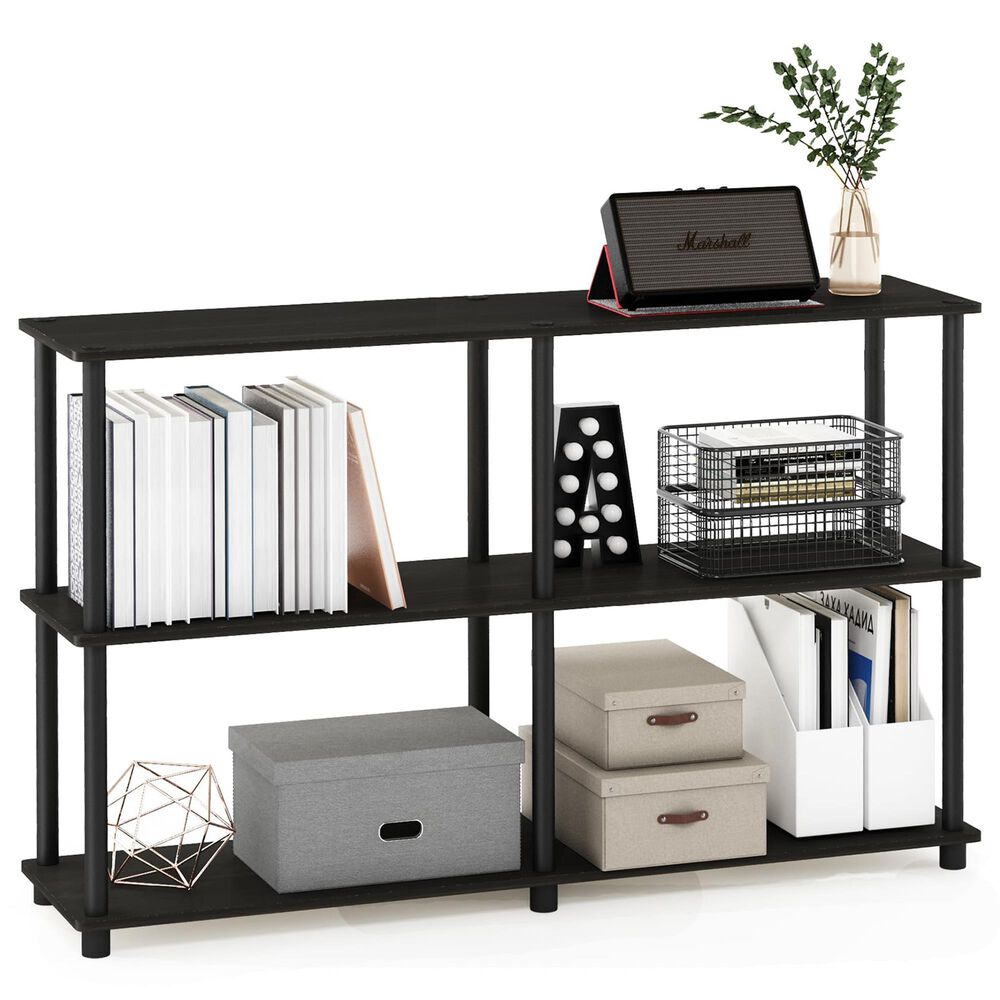 HOMLUX Turn-N-Tube 3-Tier Double Size Storage Display Rack in Espresso and Black, , large
