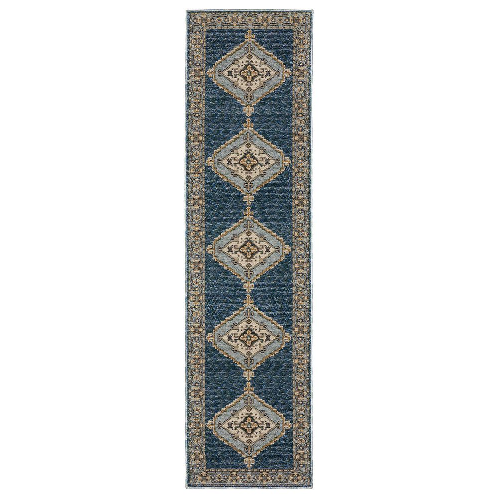 Oriental Weavers Andorra 2"3" x 8" Blue and Gold Runner, , large