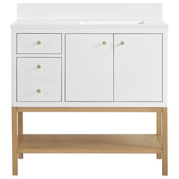 37B Isadore 36" Single Bathroom Vanity Cabinet in Bright White and White Composite Stone Top and Backsplash, , large