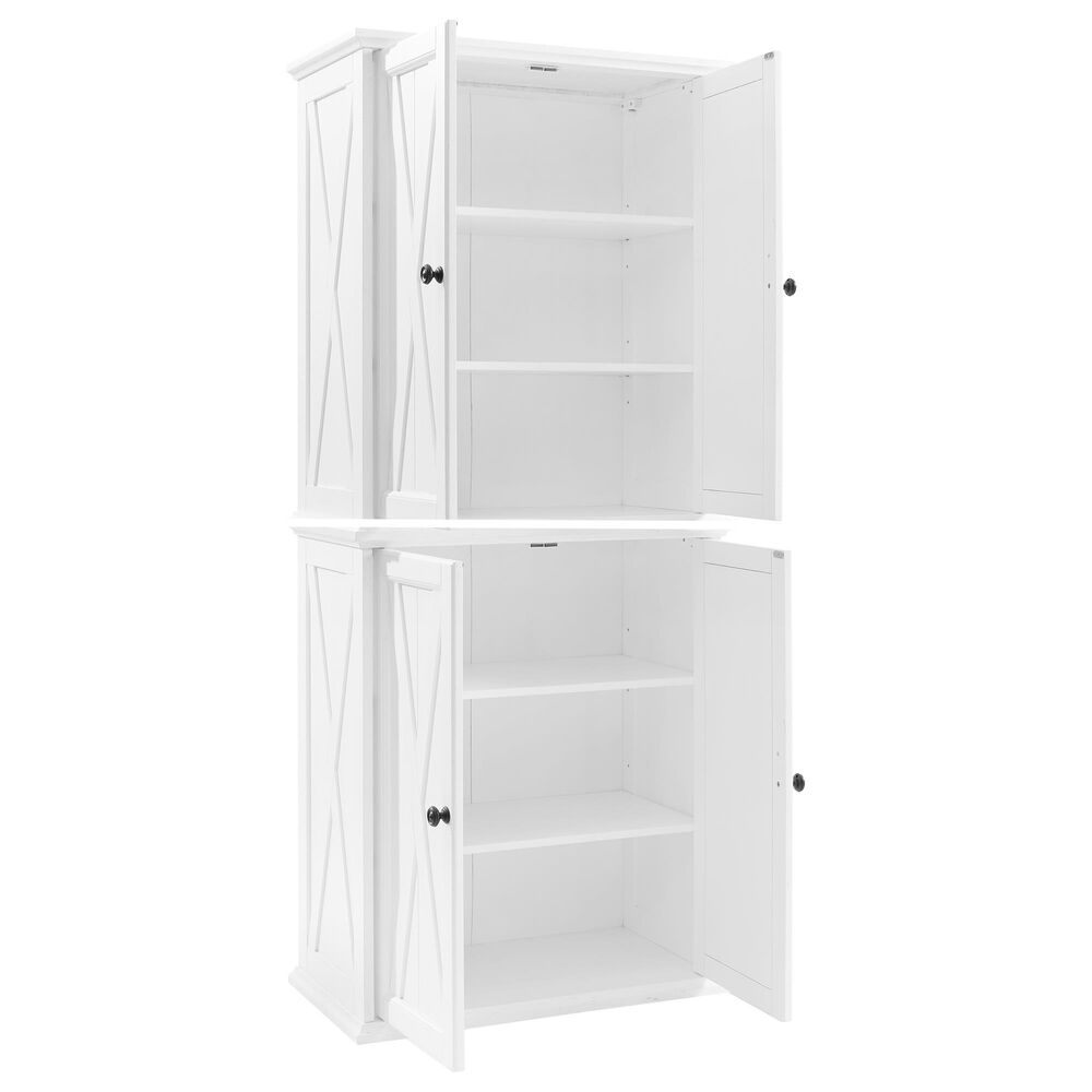 Crosley Furniture Clifton Tall Pantry in Distressed White, , large