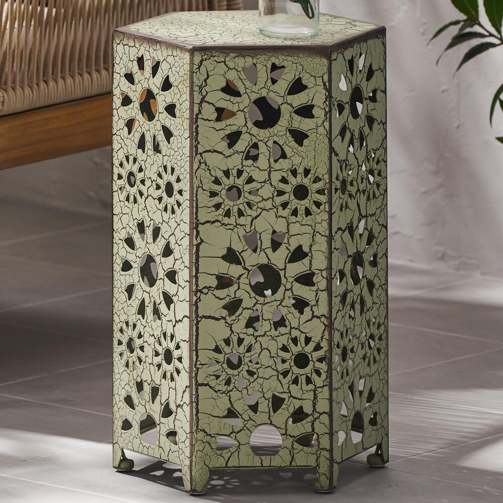 Hearth and Haven Eliana 12&quot; Patio Side Table in Green, , large
