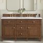 James Martin Vanities Lorelai 60" Double Vanity in Mid-Century Walnut with 3 cm White Zeus Quartz Top, , large