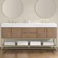 37B Mauri 72" Double Bathroom Vanity with Metal Base in Walnut Drift with High-Profile 4" White Composite Stone Top, , large
