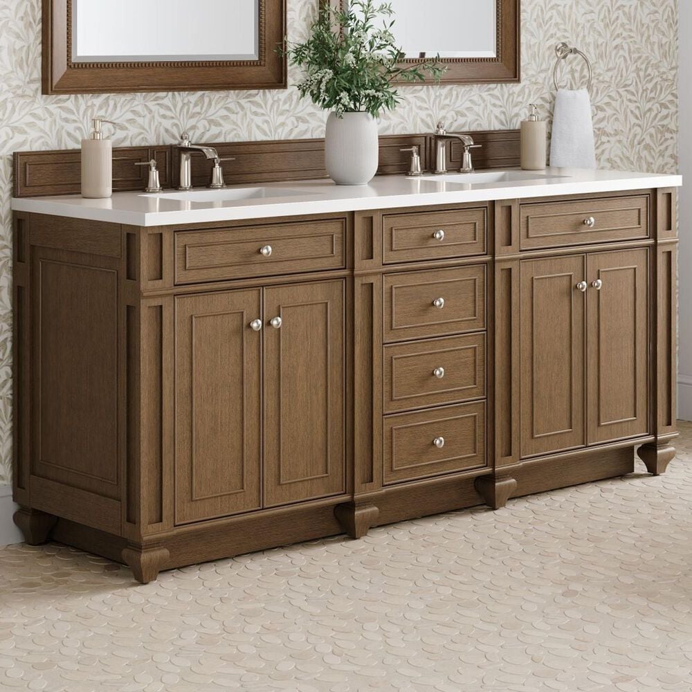 James Martin Bristol 72" Double Bathroom Vanity Cabinet in Saddle Brown, , large