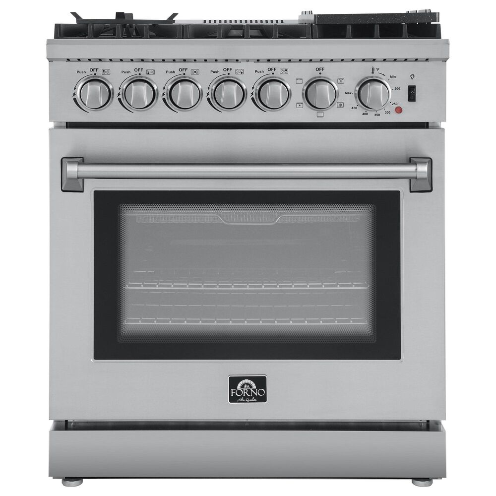 Forno Lazio 30" Freestanding Dual Fuel Range in Stainless Steel, , large