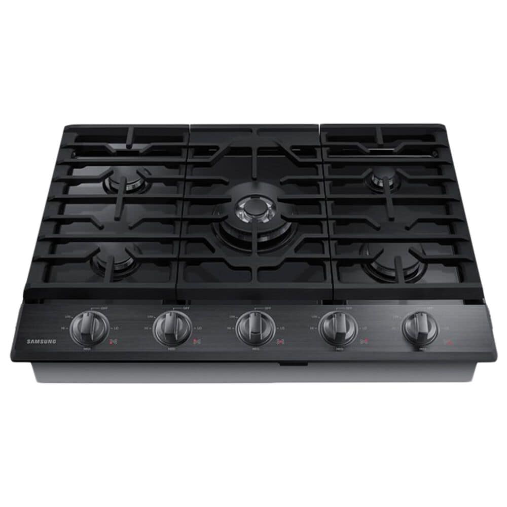 Samsung 4-Piece Kitchen Package with 30&quot; Microwave Combination Wall Oven and 30&quot; Gas Cooktop in Black Stainless Steel, , large