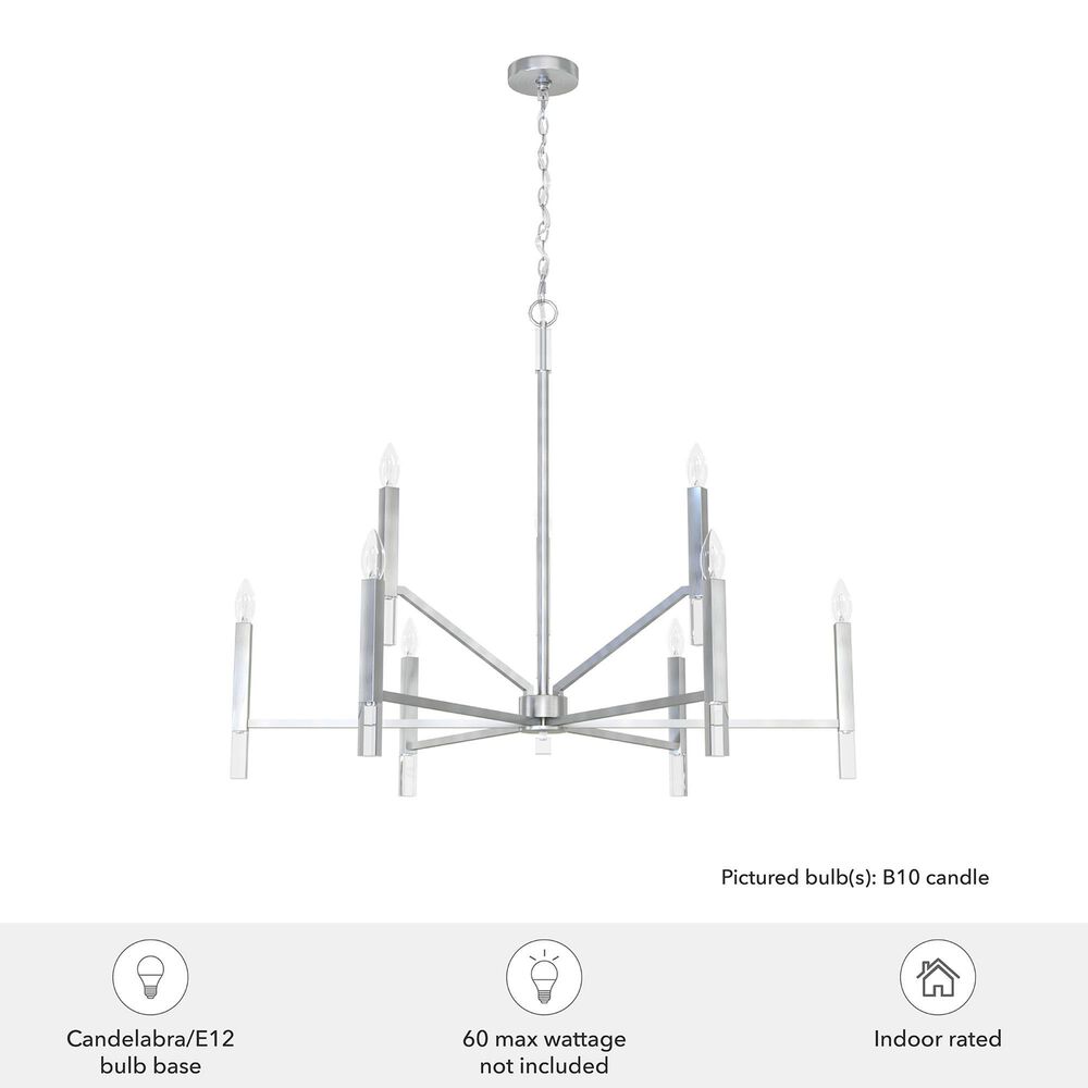 Hunter Sunjai 9-Light Chandelier in Brushed Nickel, , large