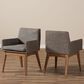 Baxton Studio Nexus Arm Chair with Gravel Cushion in Walnut Brown (Set of 2), , large