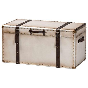 Baxton Studio Nevio Lift-Top Storage Trunk in Weathered White, , large