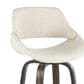 LumiSource Fabrico 30" Swivel Fixed-Height Bar Stool with Cream Noise Fabric Upholstery in Black and Glazed Walnut (Set of 2), , large