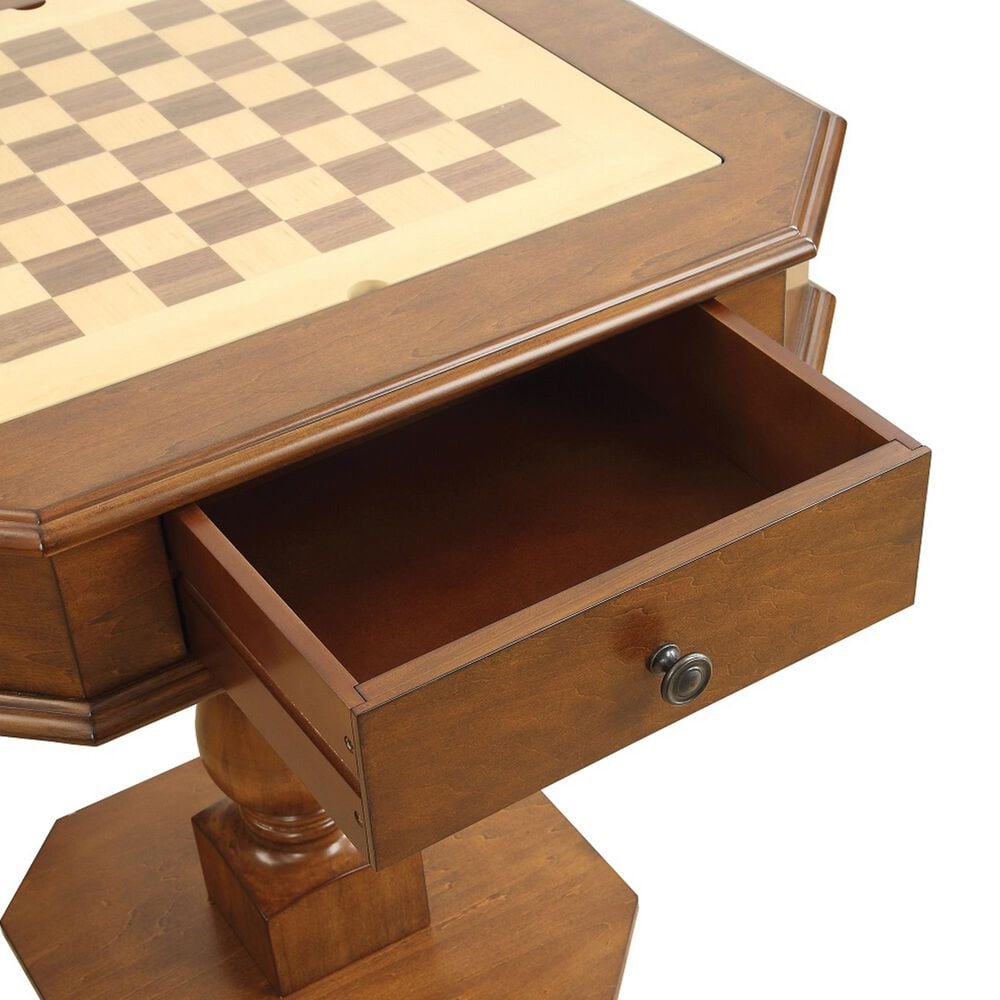 HOMLUX Bishop 2-Drawer Game Table in Cherry, , large