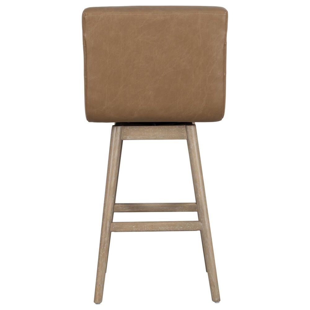 Armen Living Elias 30" Swivel Bar Stool in Washed Wood, , large