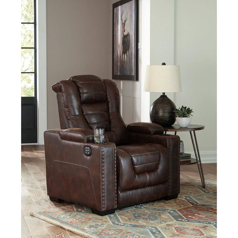 Ashley Owner&#39;s Box Power Recliner in Thyme, , large