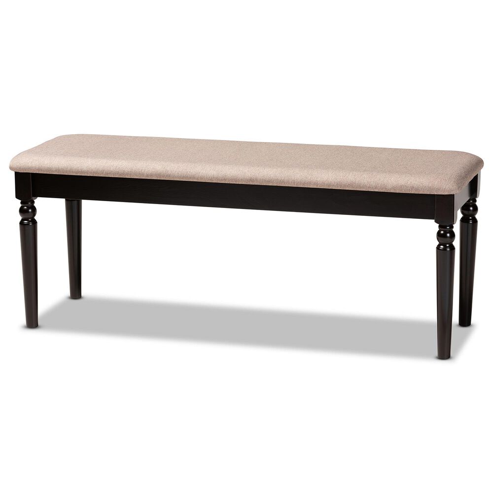 Baxton Studio Giovanni Dining Bench in Dark Brown, , large