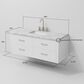 Lexora Home Castor 48" Single Bathroom Vanity in White with 2 cm White Carrara Marble Top and Rectangular Sink, , large