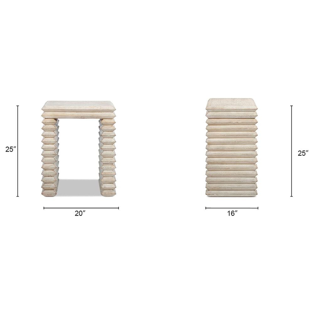 Jennifer Taylor Home Veda Side Table in Whitewashed Natural, , large