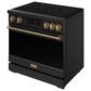 Thor Kitchen Gordon Ramsay 6 Cu. Ft. Professional Induction Range with Bronze Handle Kit in Black, , large