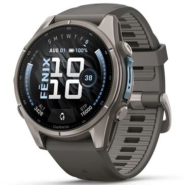 Garmin fenix 9 Smartwatch 43mm Titanium with Pebble Gray Silicone Band, , large