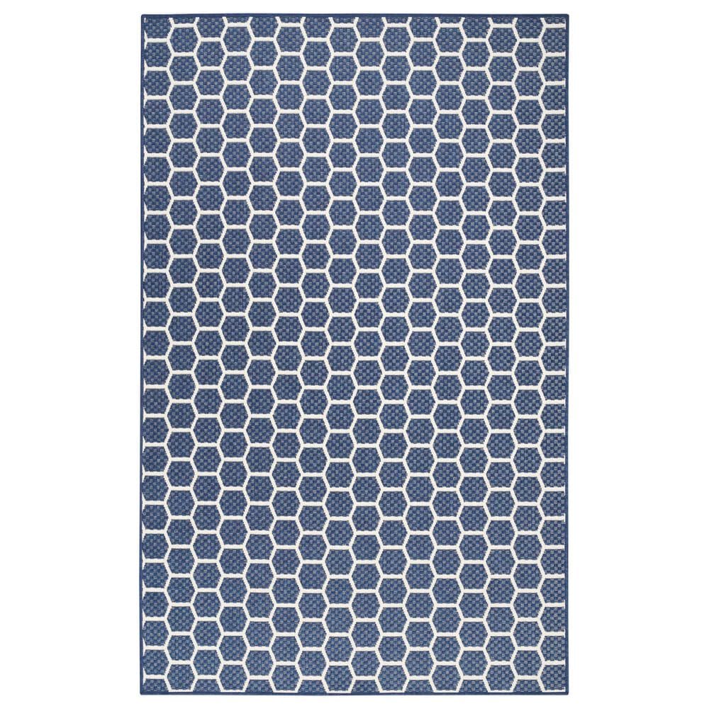 Nourison Twist Reversible 4" x 6" Navy Indoor/Outdoor Area Rug, , large