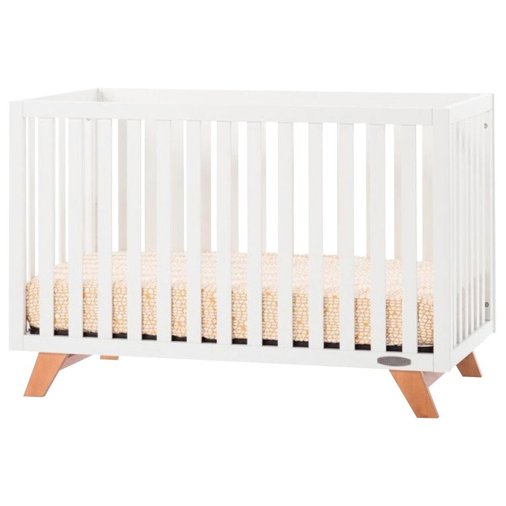 Foundations Worldwide Soho Convertible Crib in Matte White and Natural, , large