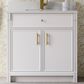 James Martin Bellshire 36" Single Bathroom Vanity in Bright White with Single Hole 3 cm White Zeus Silestone Top and Rectangular Sink, , large