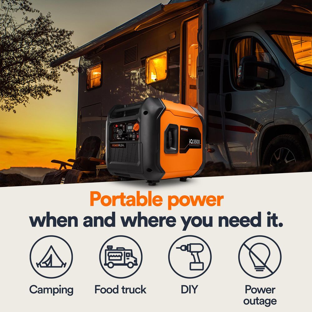 Generac iQ3500 Portable Inverter Generator in Orange and Black, , large