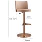 Tov Furniture Loosha Adjustable Bar Stool in Cafe Au Lait, , large