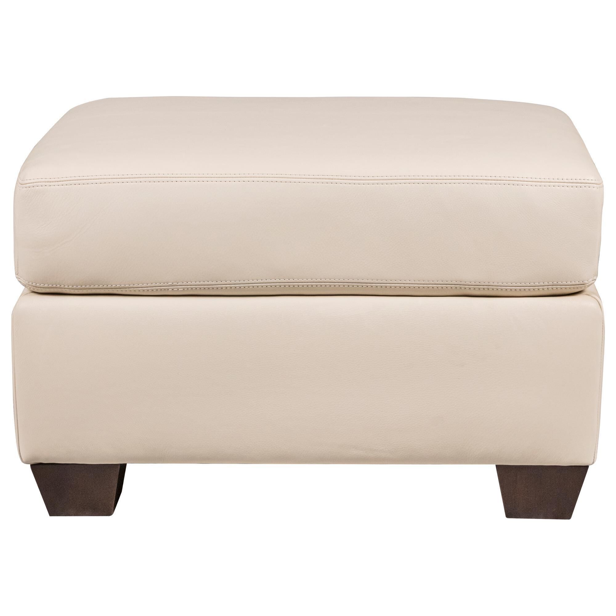 American Leather Savoy Ottoman in Bison White NFM