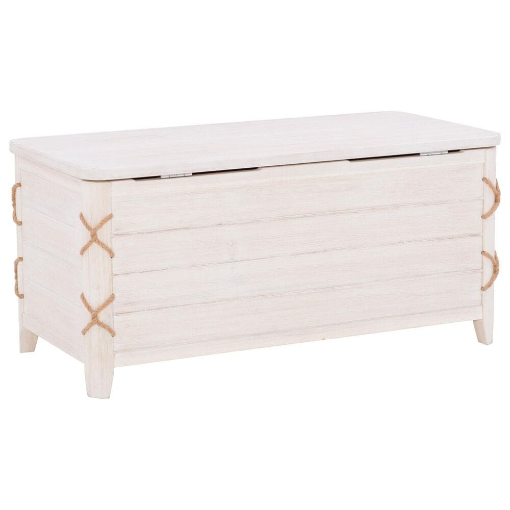 Linon Home Decor Brosnan Rope Cedar Chest in Whitewash, , large