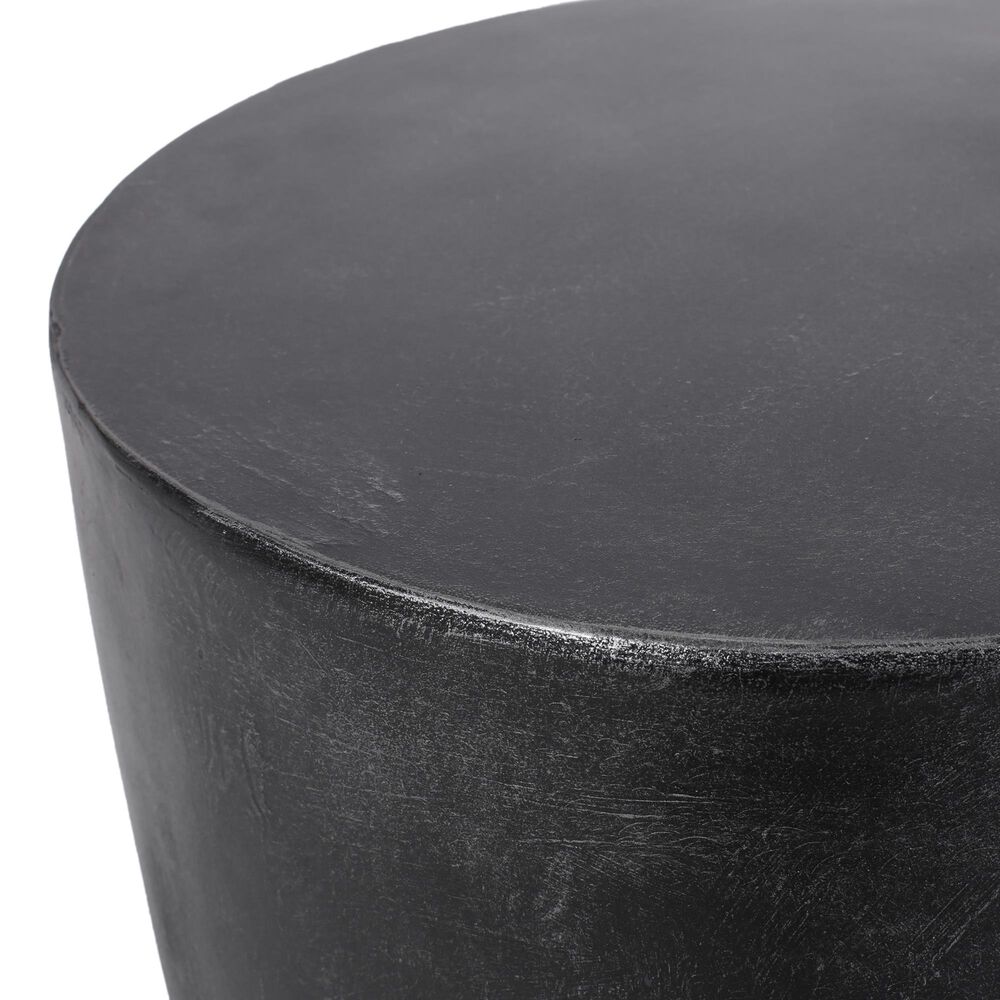 Hearth and Haven Round Patio Side Table in Matte Black, , large