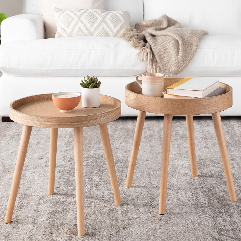 Lumisource Pebble Side Table in Natural &#40;Set of 2&#41;, , large
