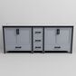 Lexora Home Ziva 84" Double Bathroom Vanity in Dark Grey with 2 cm White Quartz Top and Rectangular Sinks, , large