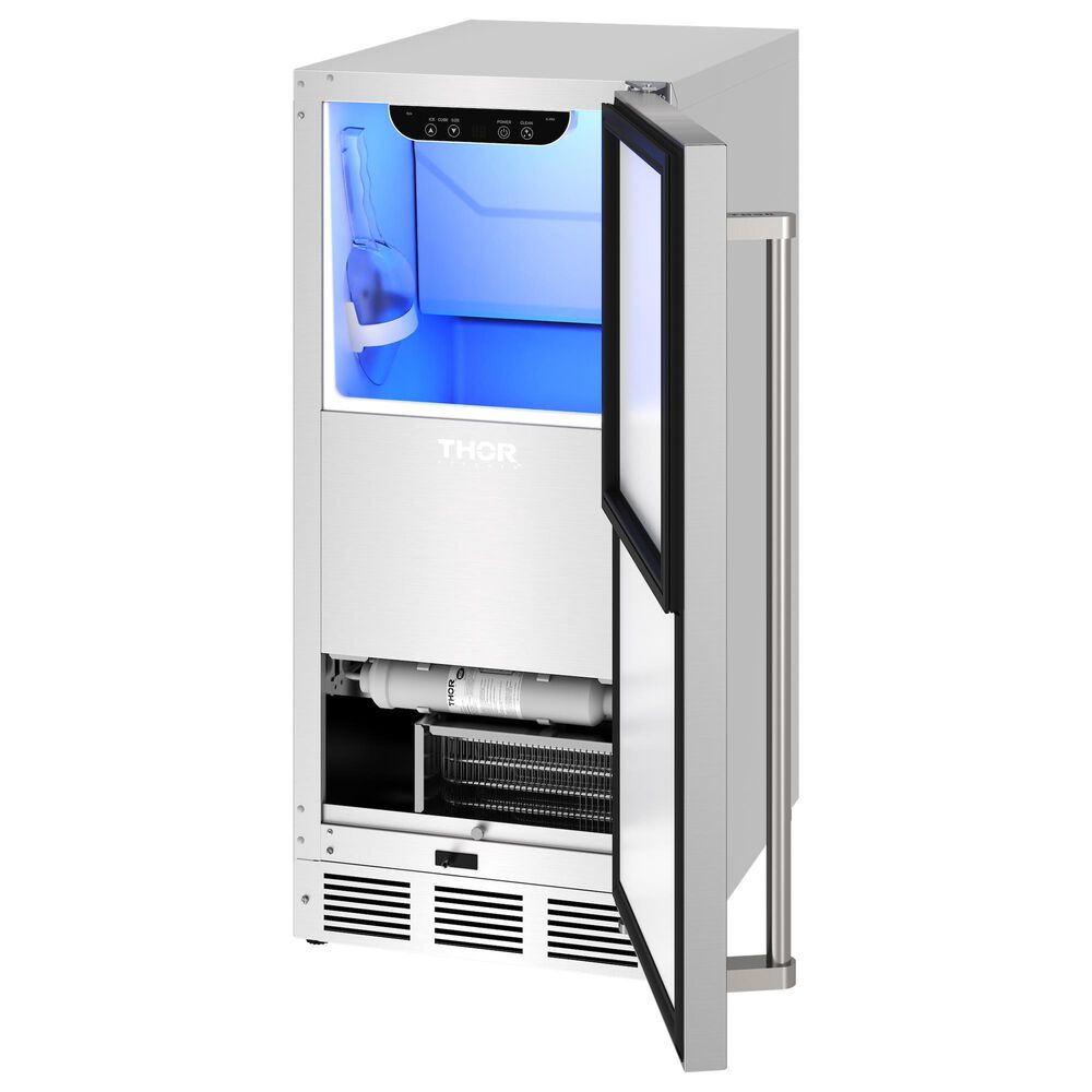 Thor Kitchen 26 Lbs Indoor/Outdoor Ice Maker with Square Cube Ice in Stainless Steel, , large