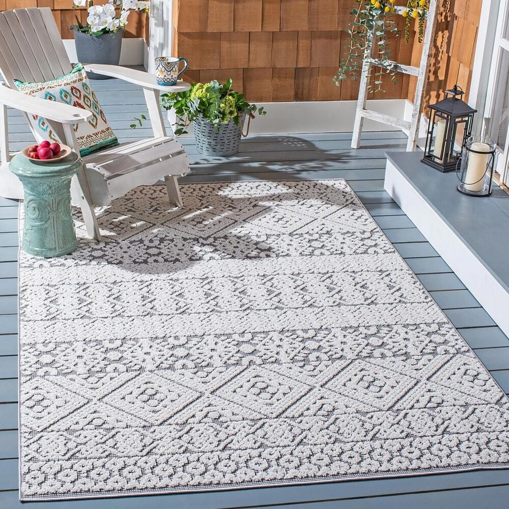 Safavieh Cabana CBN654A 4&#39;5&quot; x 6&#39;5&quot; Ivory and Grey Area Performance Rug, , large