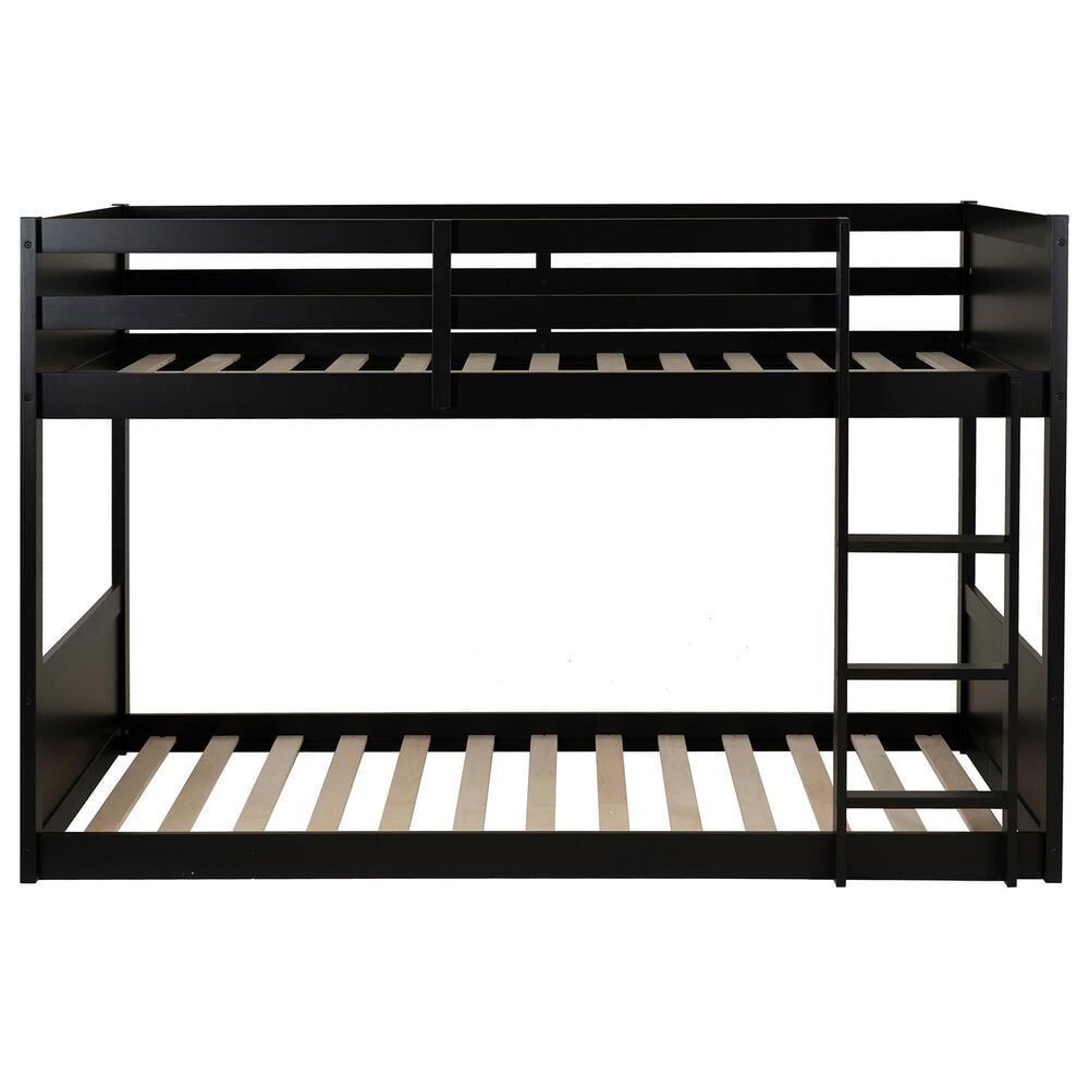 Linden Boulevard Dalton Low Profile Twin Bunk Bed in Black, , large