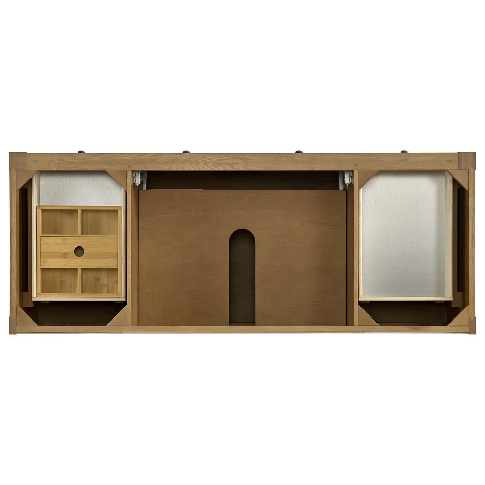 James Martin Vanities Breckenridge 60" Single Bathroom Vanity in Light Natural Oak with 3 cm Victorian Silver Quartz Top, Rectangular Sink and FreePower Wireless Charger, , large