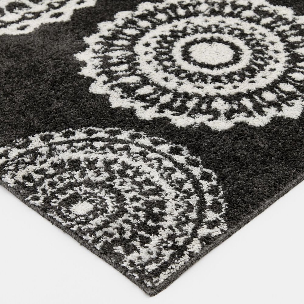Central Oriental Salinas Medallion Soot and Buff 5' x 7' Area Rug, , large