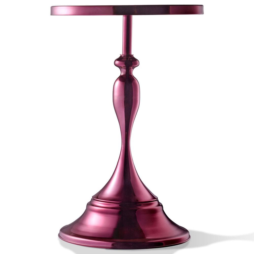 Furniture of America Gleam Round End Table in Polished Purple and Orange, , large