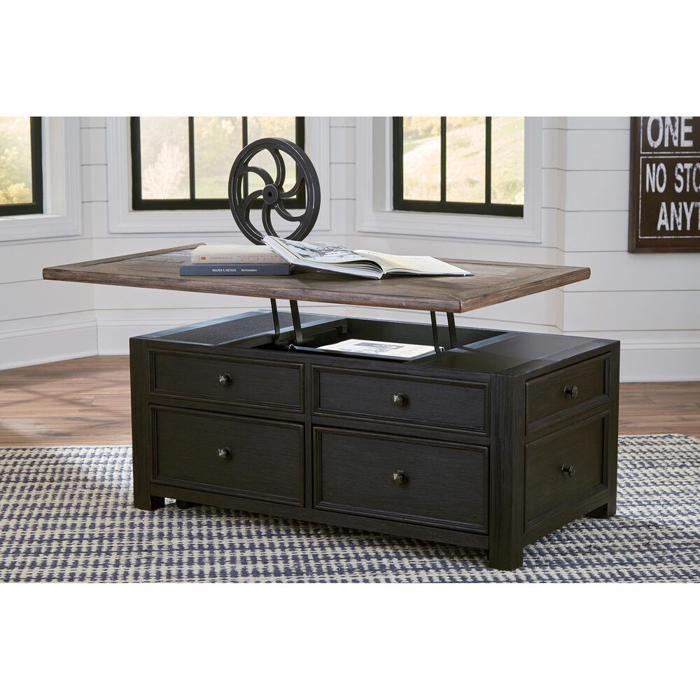 Ashley Tyler Creek Lift Top Coffee Table in Grayish Brown/Black, , large
