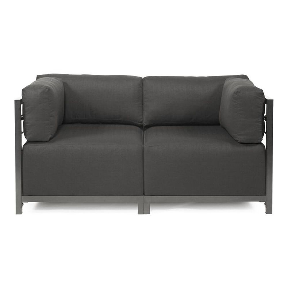 Howard Elliott Axis 2-Piece Loveseat with Titanium Frame in Sterling Charcoal, , large