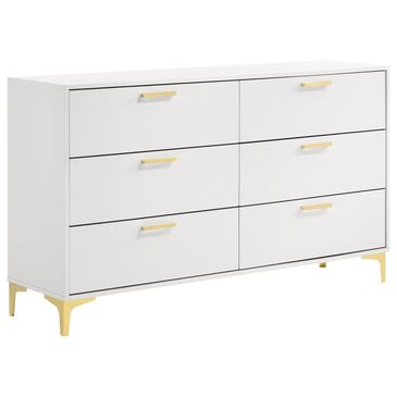 Pacific Landing Kendall 6-Drawer Dresser in Gold and White, , large
