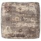 LR Home 18" Square Floral Pouf in Taupe, , large