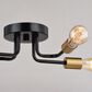 Vaxcel Rhine 4-Light Semi Flush Mount in Matte Black and Natural Brass, , large