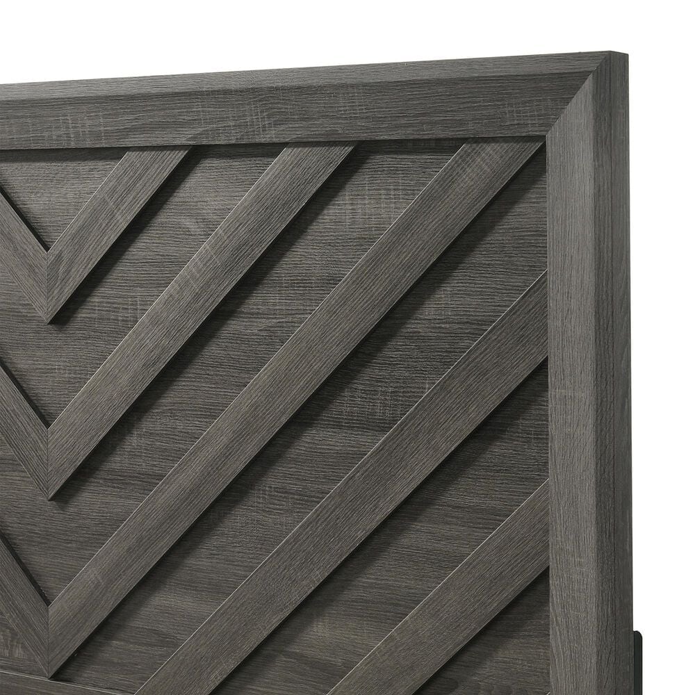 Crown Mark Valor 5-Piece Full Bedroom Set in Gray, , large