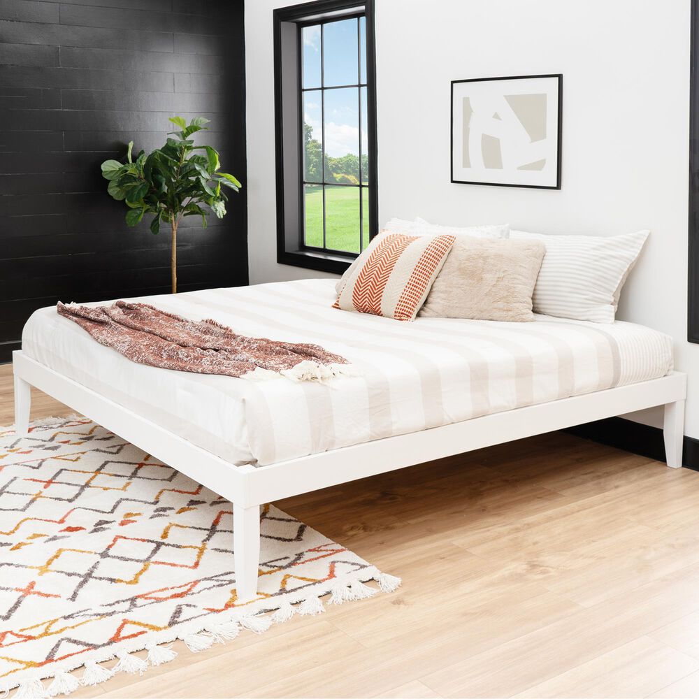 Linon Home Decor Polly King Platform Bed in Bold White, , large